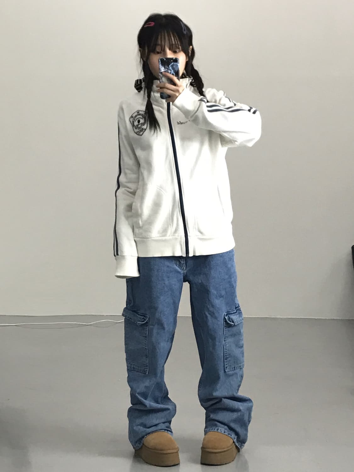 Jpn Kitsch White Cotton Zip Up 상품이미지2