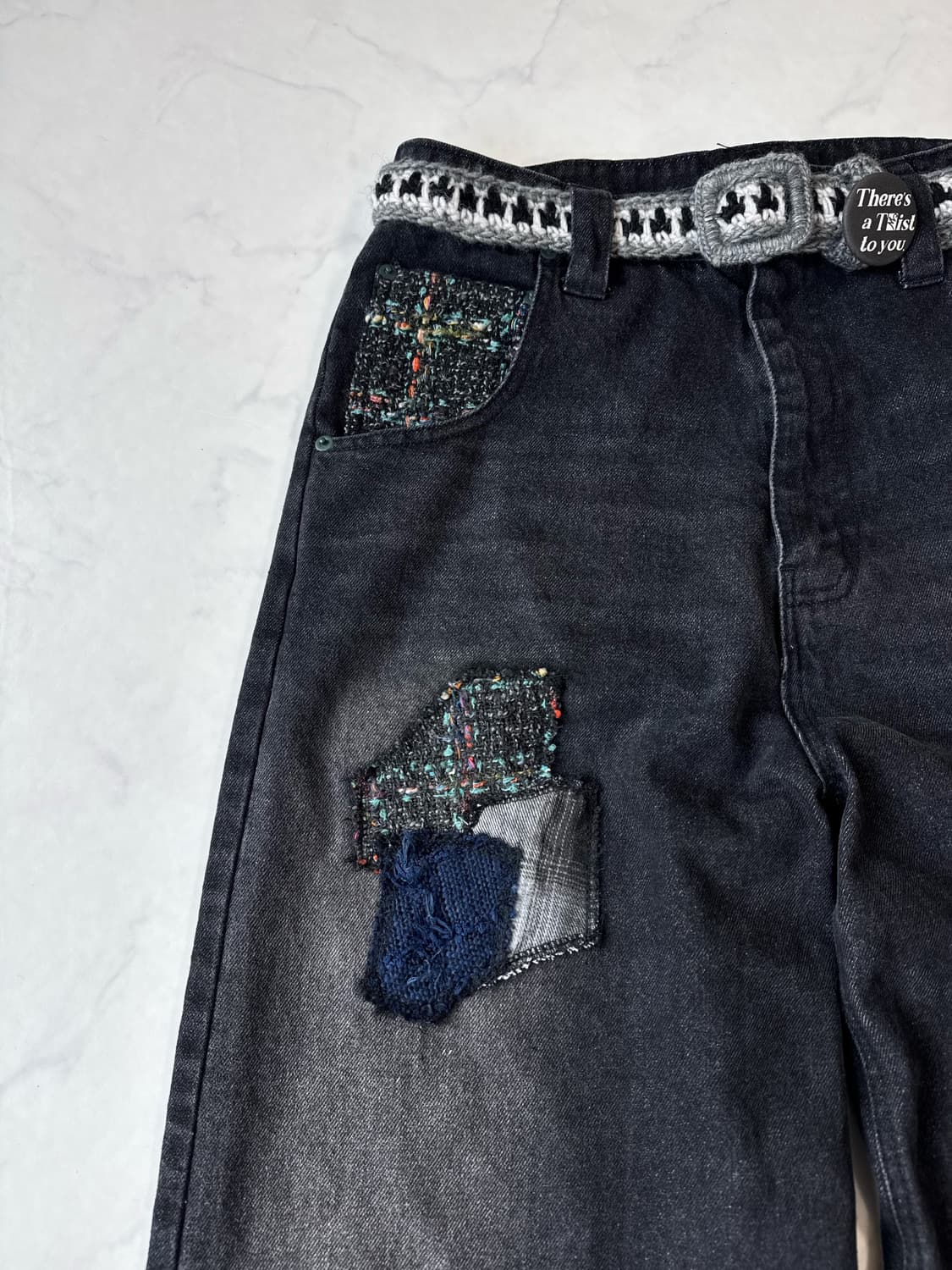 TΣist Erosion Baggy Denim Pants / Black 상품이미지3