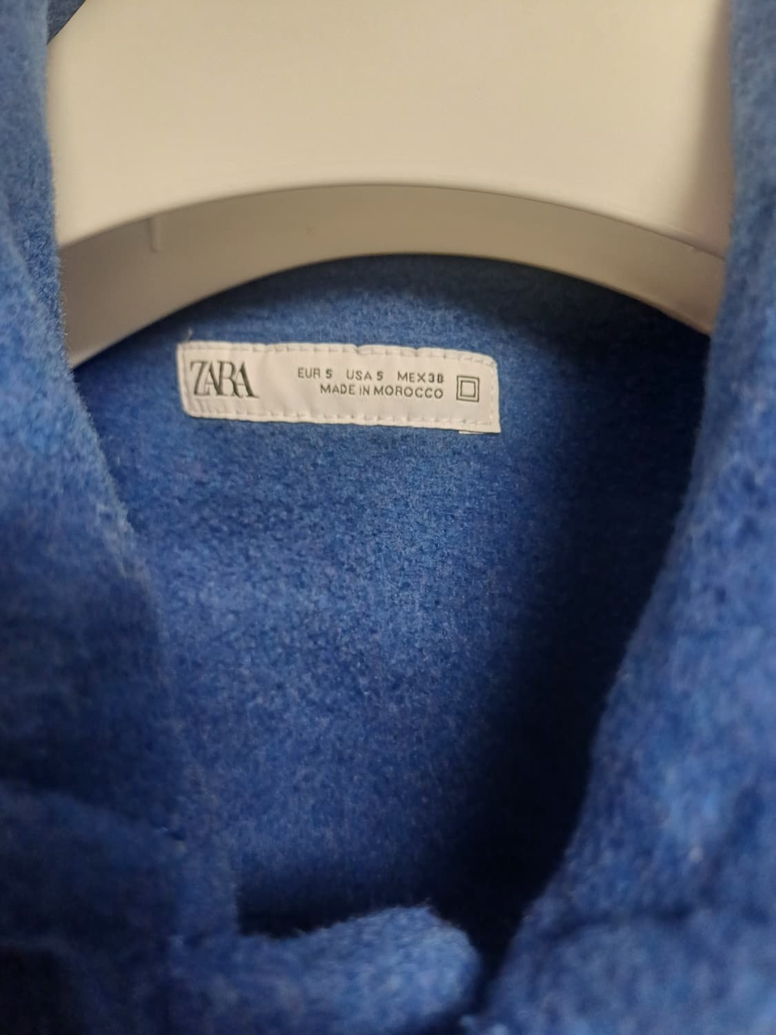 ZARA Blue Wool-Blend Cropped Work Jacket 상품이미지3