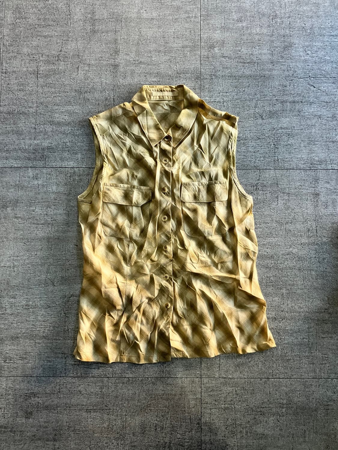 일본빈티지 Cordler 핀터깔y2k 긱시크 투포켓 썸머베스트조끼 상품이미지1