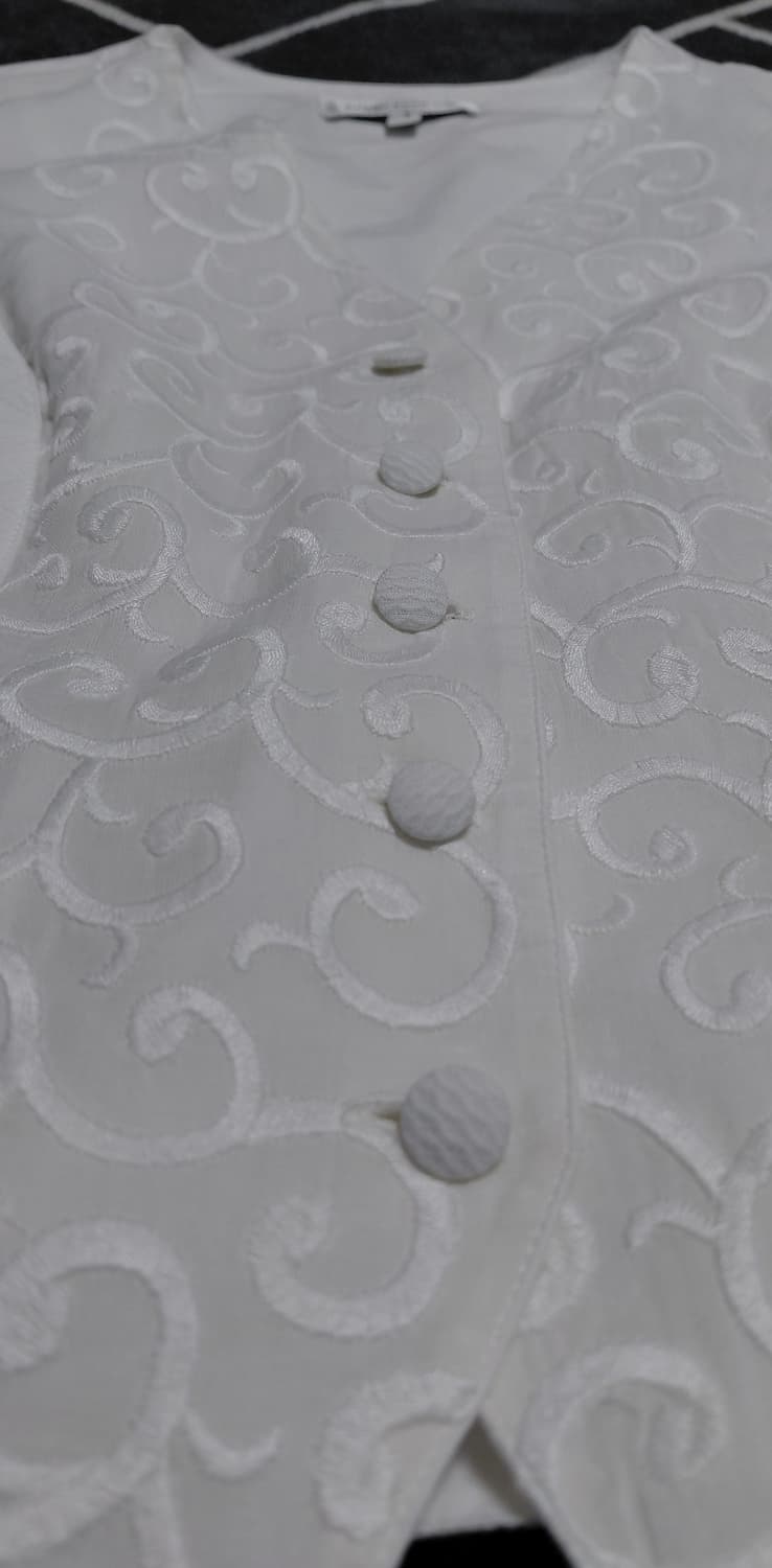 Anne Fontaine 화이트 자수 코튼 베스트 (사이즈 1) 상품이미지4