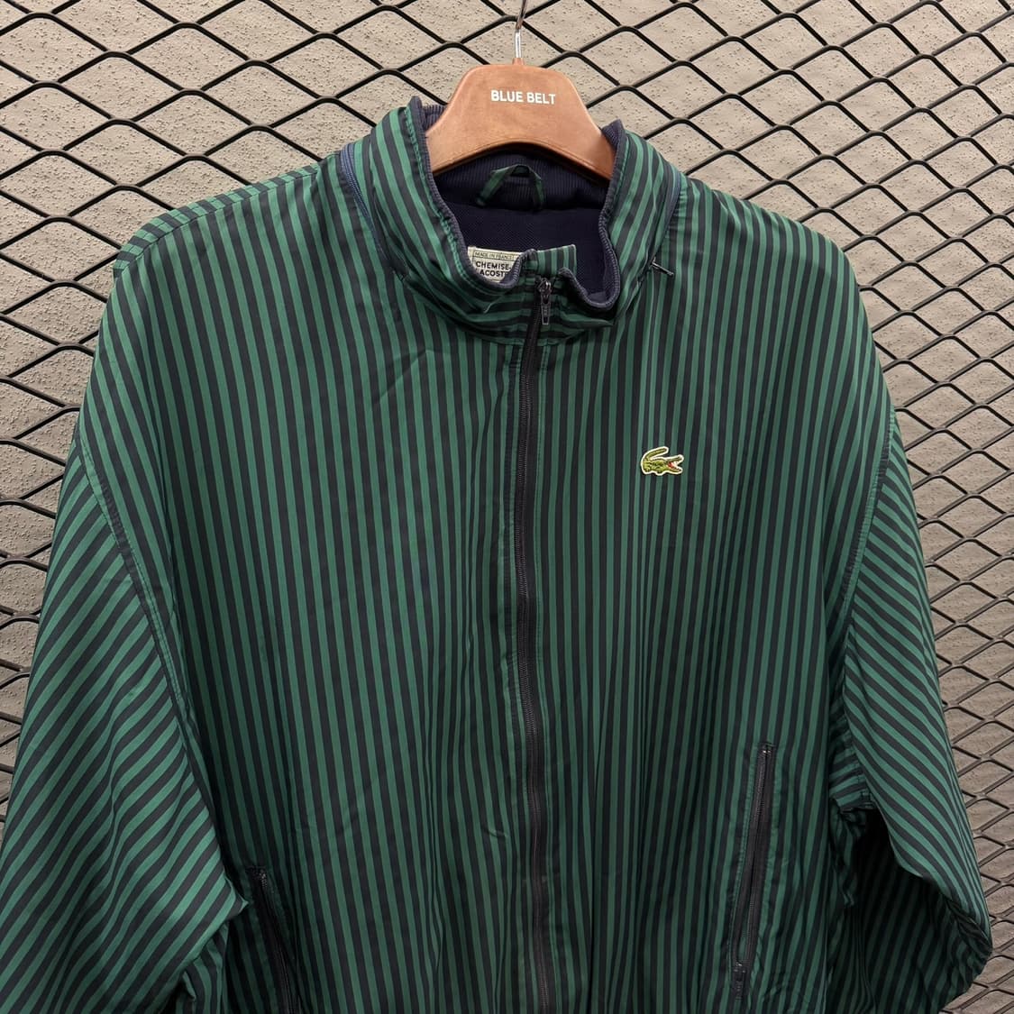라코스테 스트라이프 블루종자켓 프렌치메이드 컬렉션 PK안감 디테일 상품이미지4
