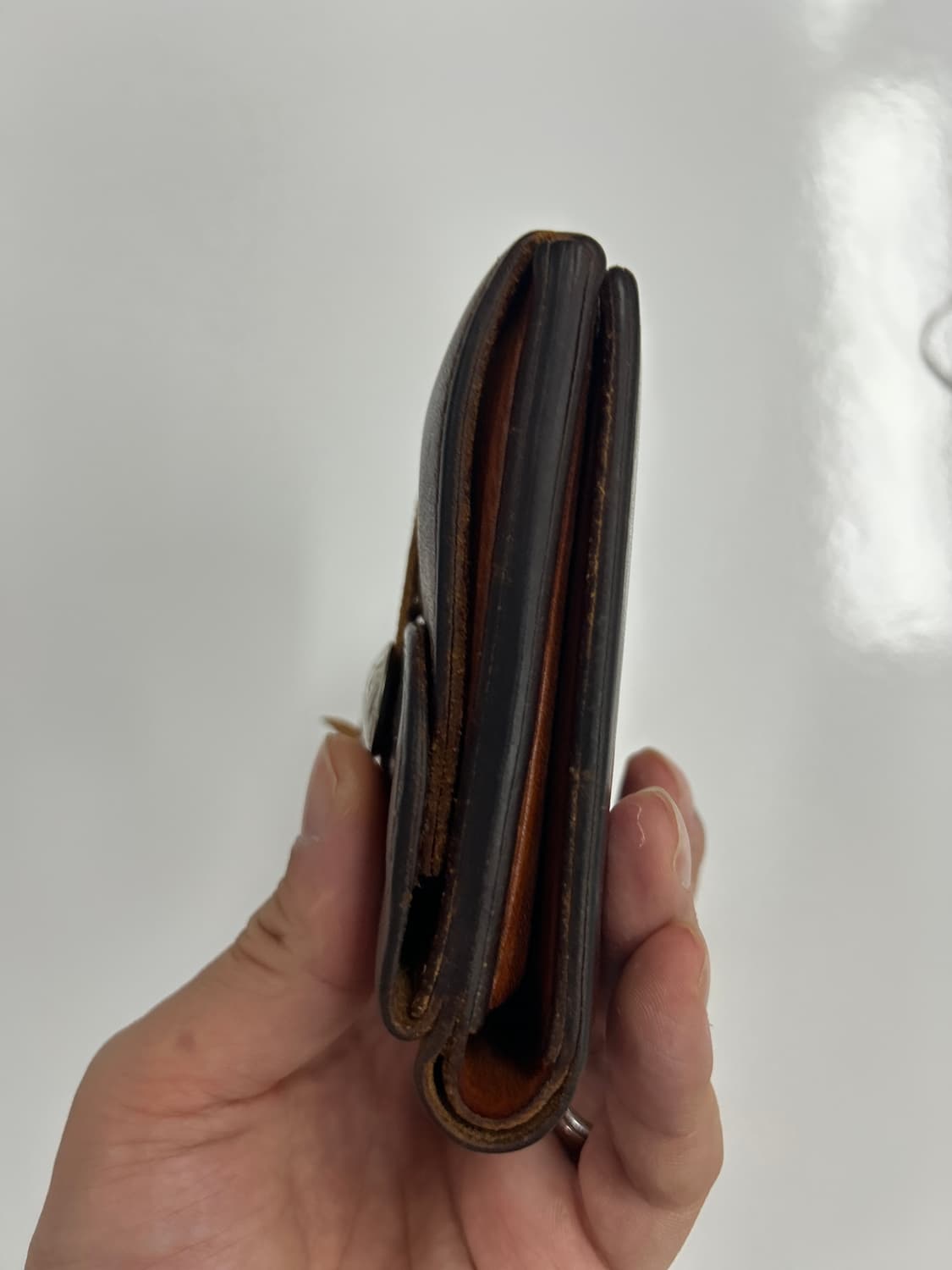 GOROS 고로스 새들레더 다크브라운 콘초 반지갑 상품이미지5