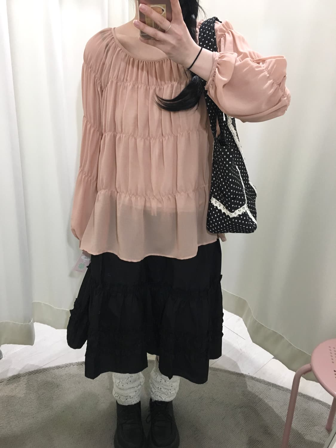 Hyphen World gallery Sheer Blouse 상품이미지6