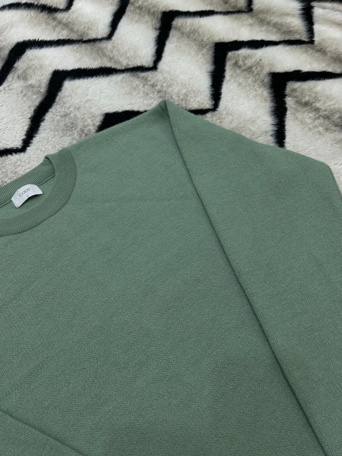 [M]COOR 탑 필 울 라운드 니트/더스트그린 상품이미지1