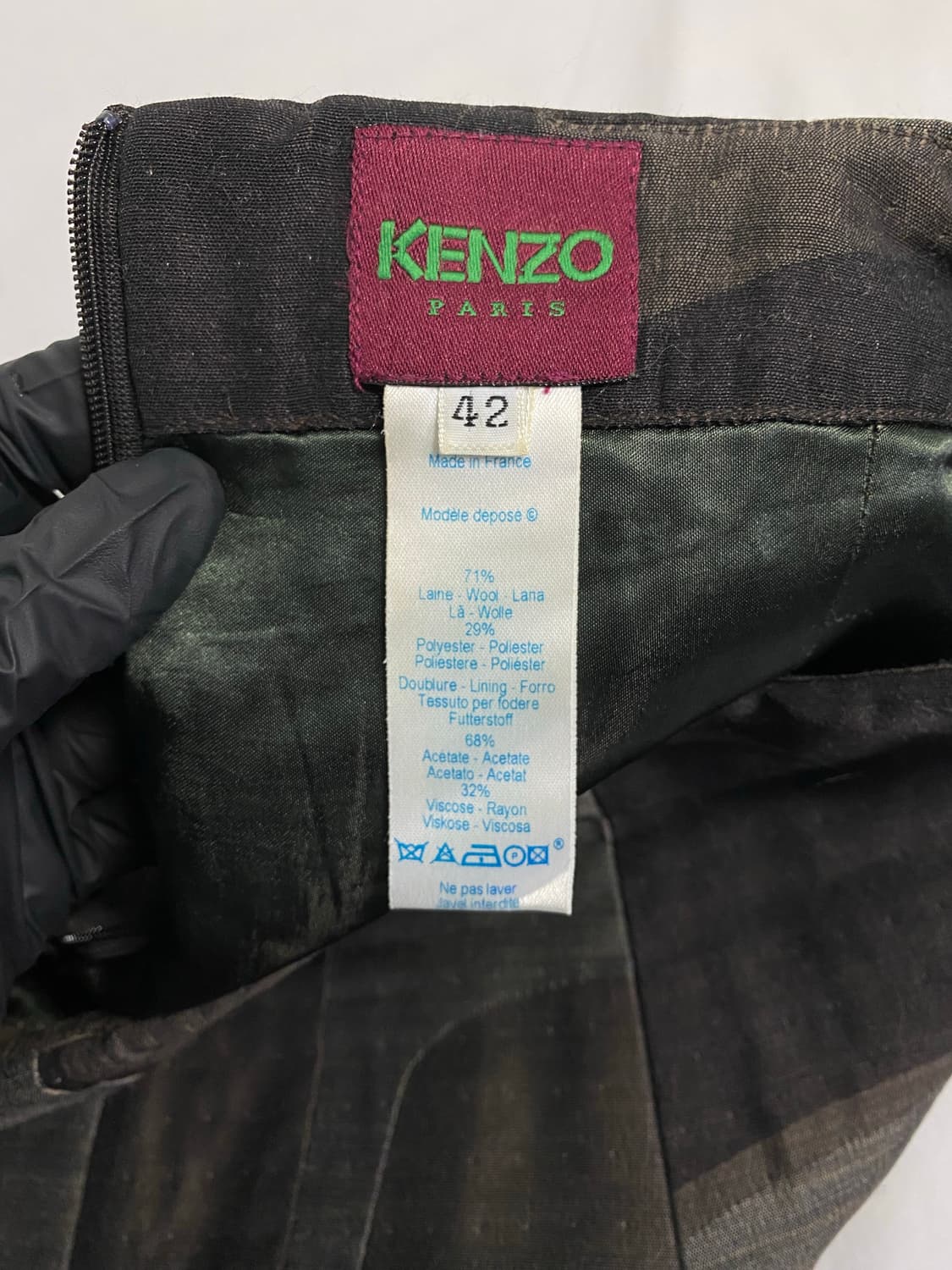 Kenzo 겐조 울 롱 스커트 치마 42 <599> 상품이미지4