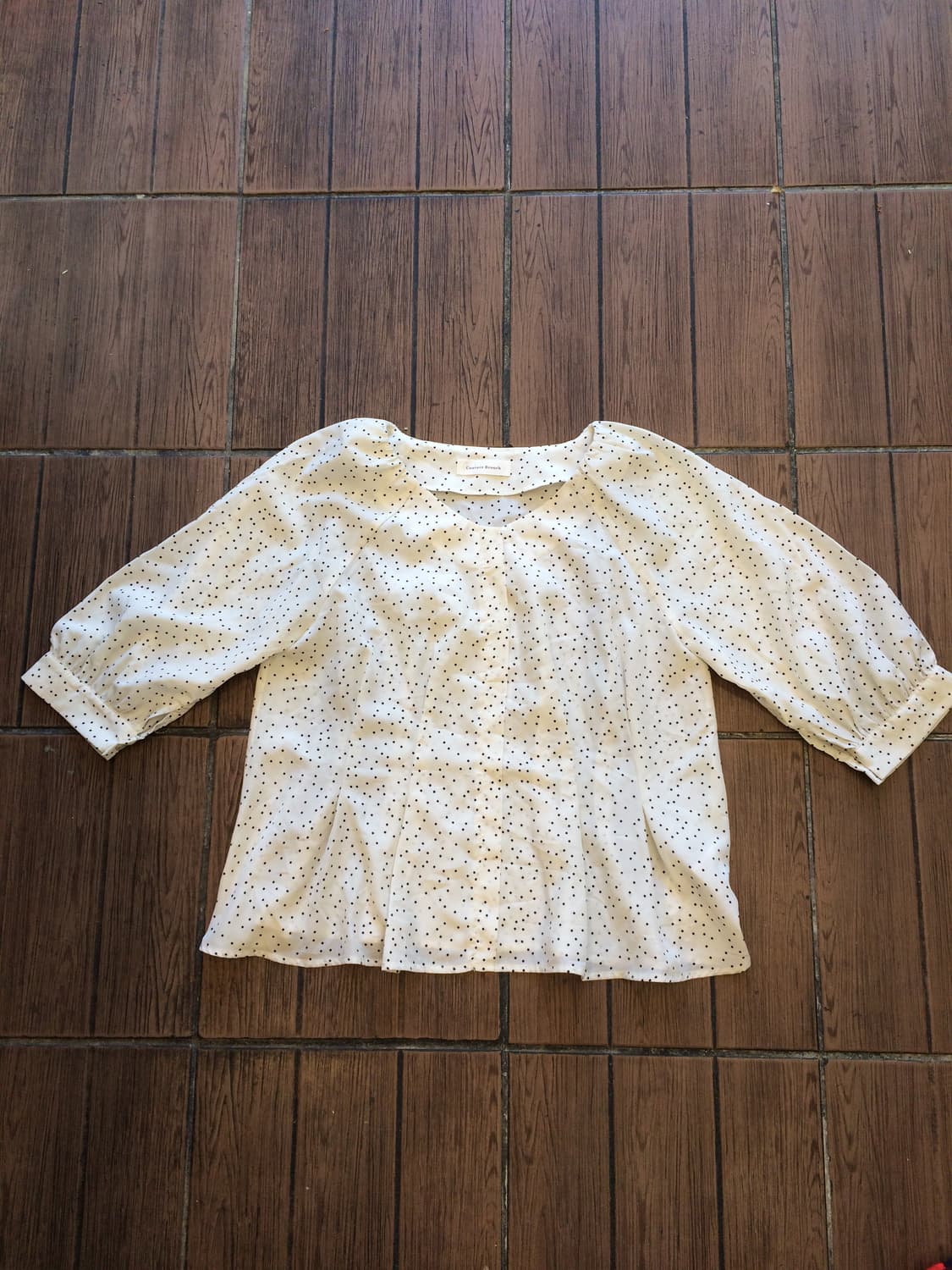 일본빈티지 Couturebrooch 달천깔페어리 모리걸 도트블라우스 상품이미지1