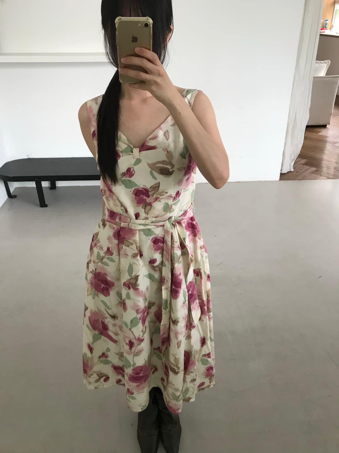 vintage flower pattern one-piece 상품이미지1