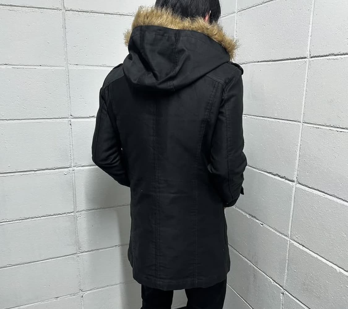 Brown fur black field paka jacket 상품이미지3