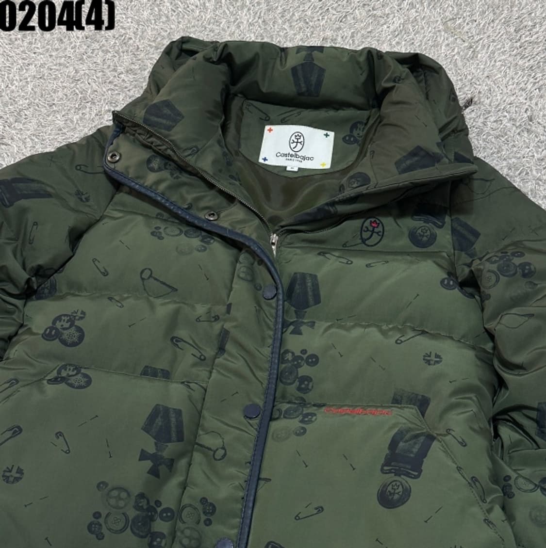 [85] 까스텔바작 여성 덕다운 패턴 카키 패딩 점퍼 0204(4) 상품이미지2