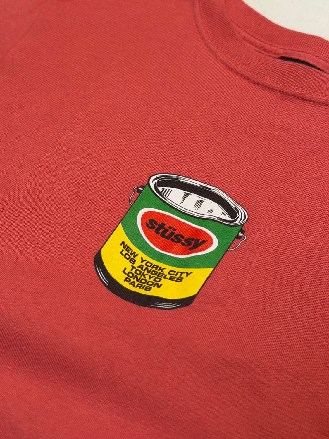 스투시 페인트캔 반팔 티셔츠 코랄 핑크 상품이미지2