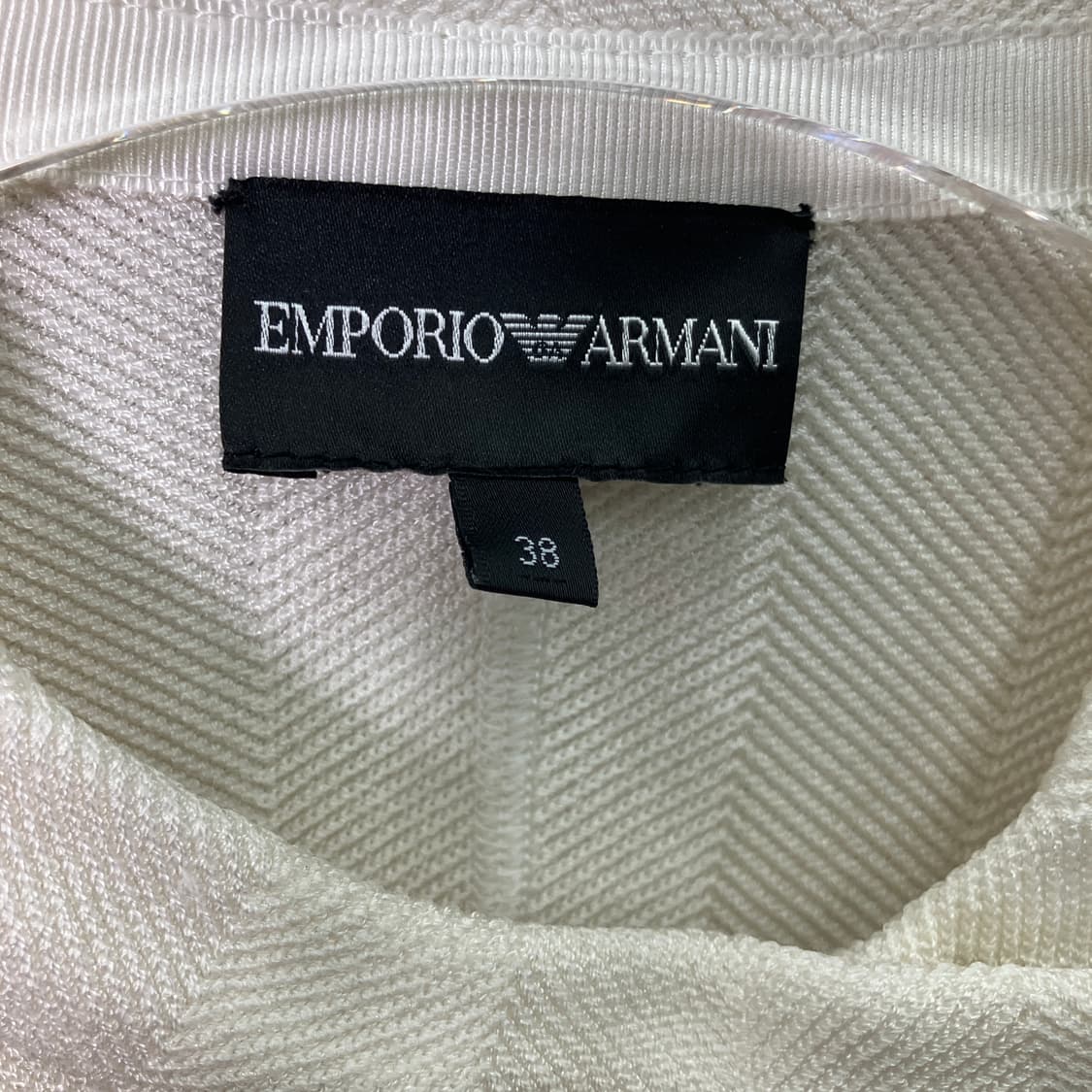 엠포리오 아르마니 화이트 니트 모토 라이더 자켓 38 상품이미지3