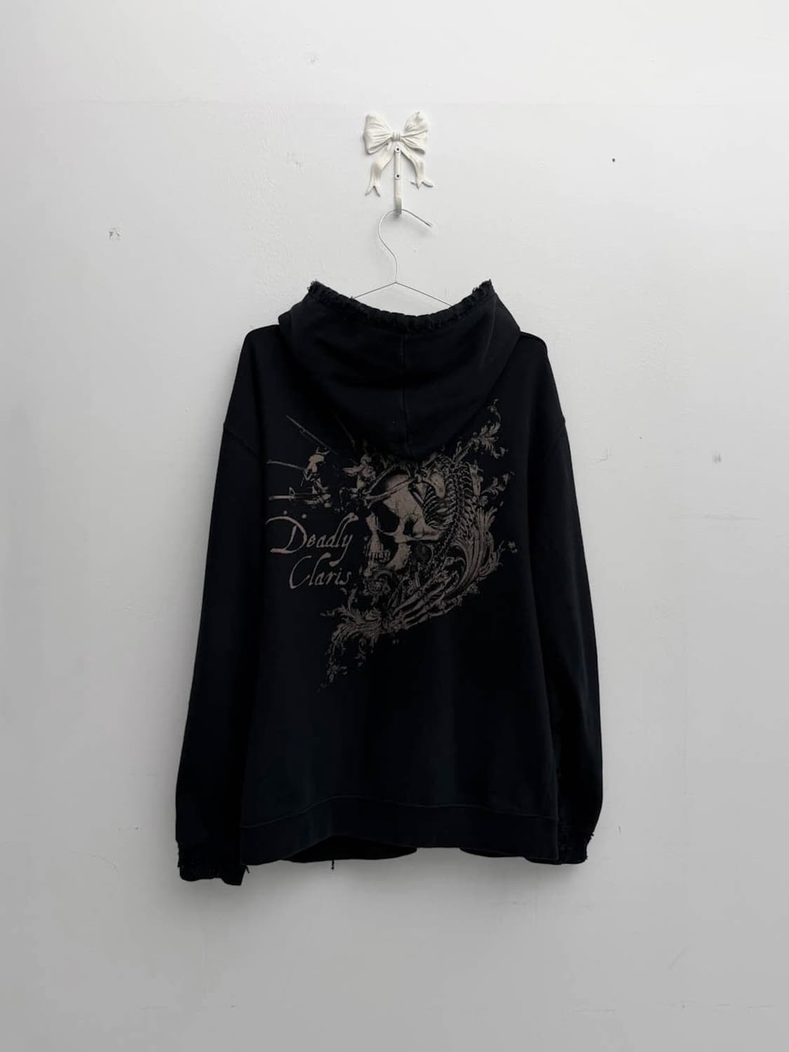 블랙 디스트레스 후드집업 상품이미지4