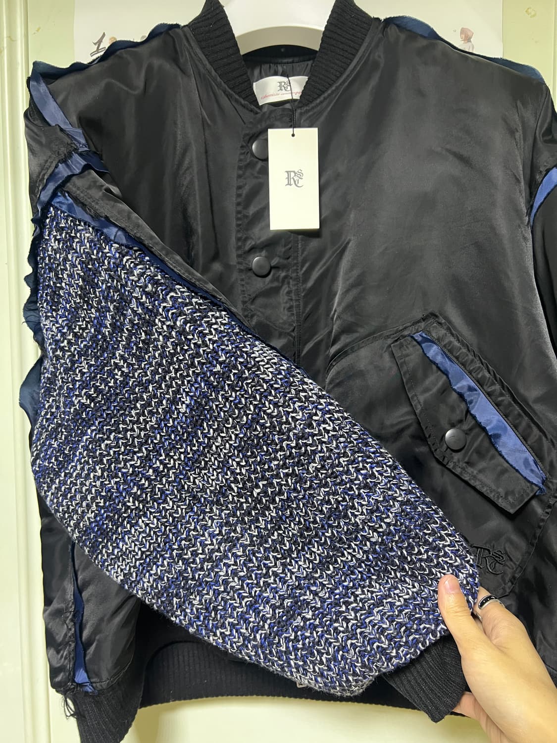 RSSC 알에스에스씨 니트 믹스드 MA-1 점퍼 블랙 1사이즈 상품이미지4