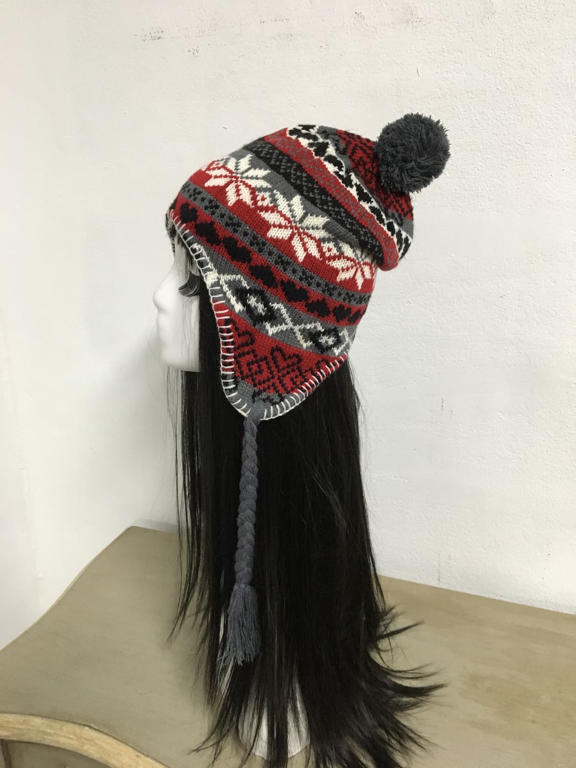  pom pattern knit beanie 상품이미지1