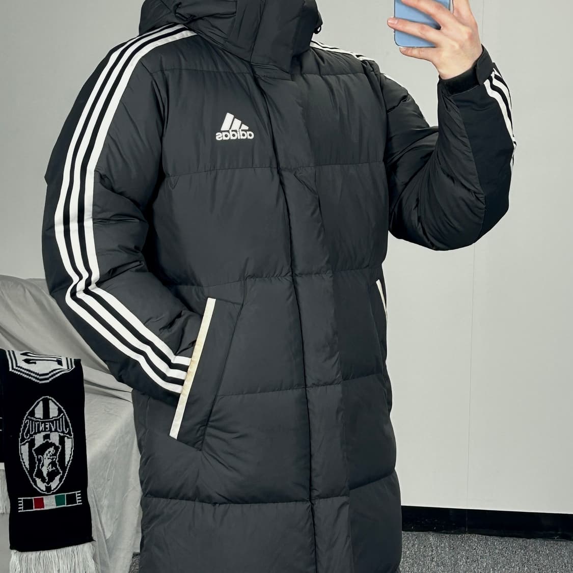 아디다스 사이드라인 덕다운 그레이 롱패딩 M 상품이미지1