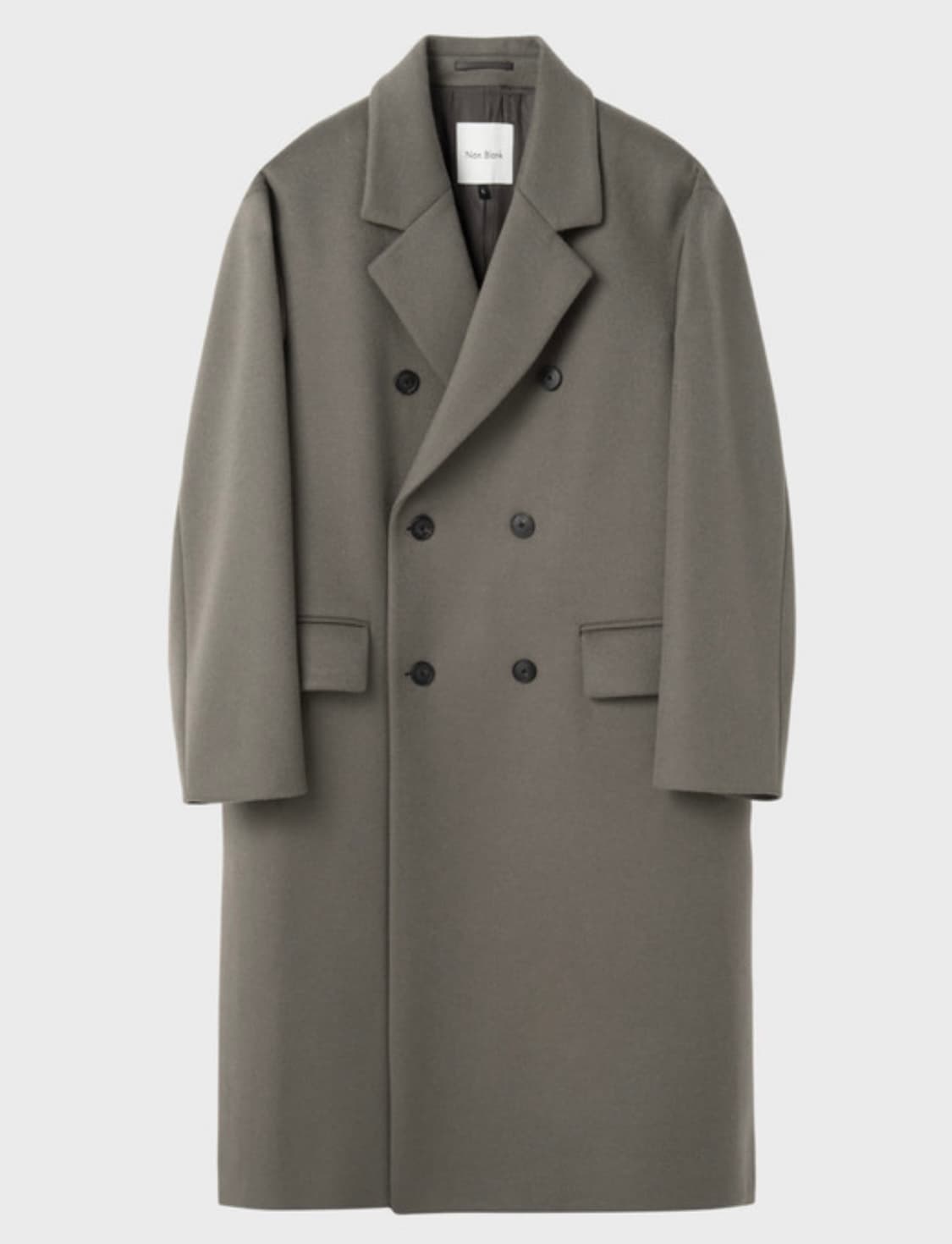 넌블랭크 캐시미어 사이드 딥 밴트 코트 카키 M 상품이미지1