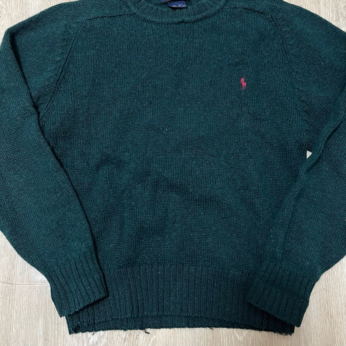 폴로 랄프로렌 다크그린 울 라운드 니트 M/95  상품이미지4
