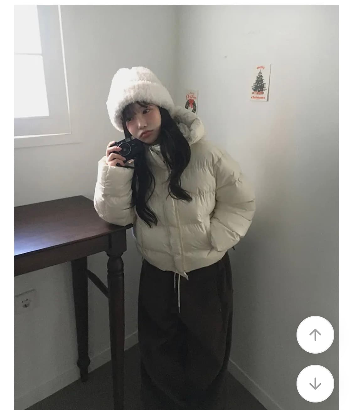 피크 하이넥 후드 숏패딩 상품이미지2