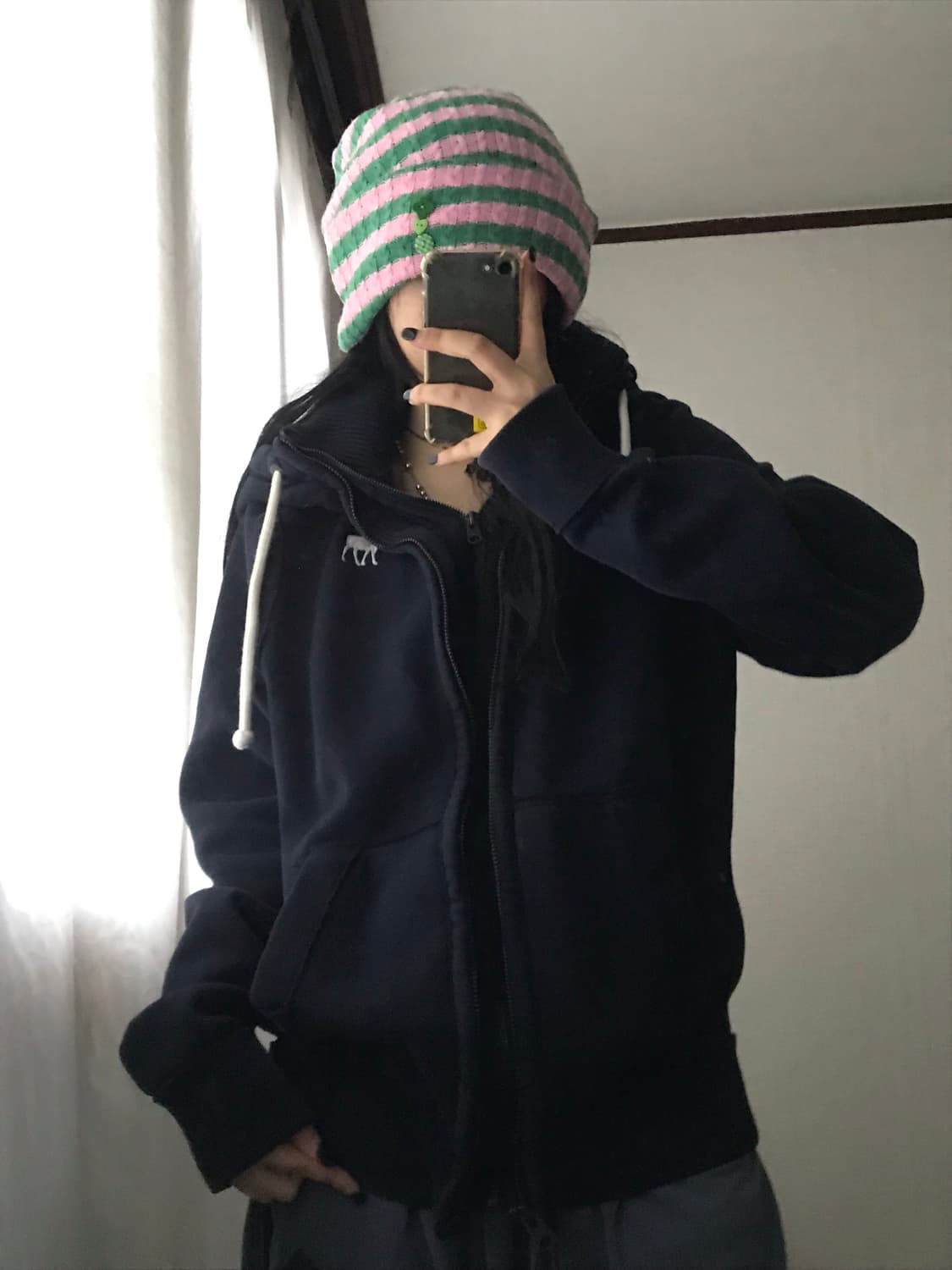 아베크롬비 네이비 더블지퍼 후드집업 상품이미지2