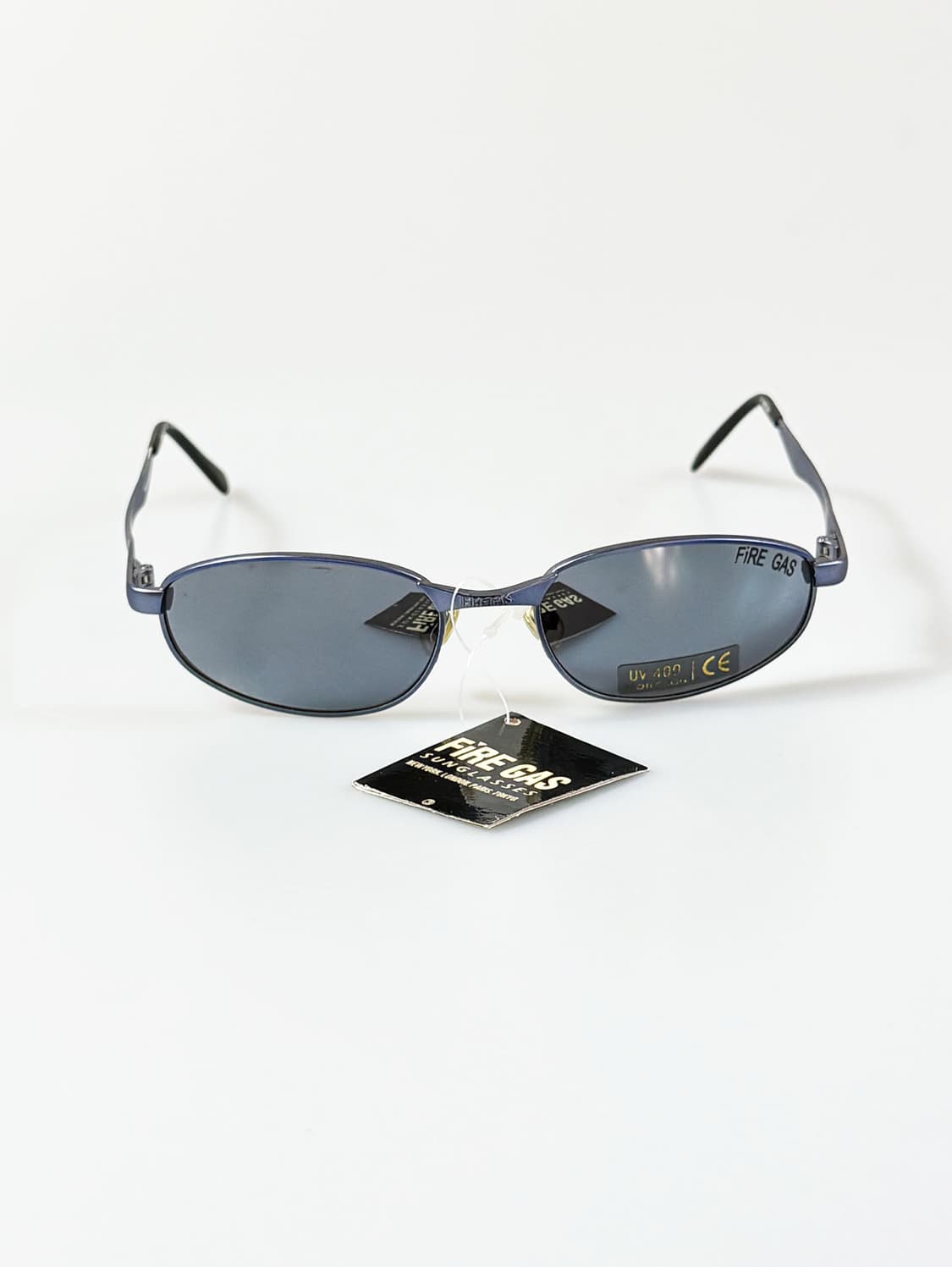 90s FIRE GAS 블루 메탈릭 오벌 프레임 빈티지 선글라스 상품이미지1