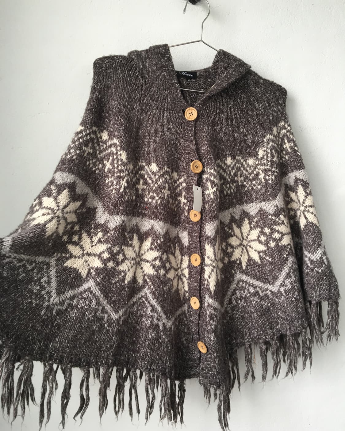 snow pattern hood knit cape 상품이미지4