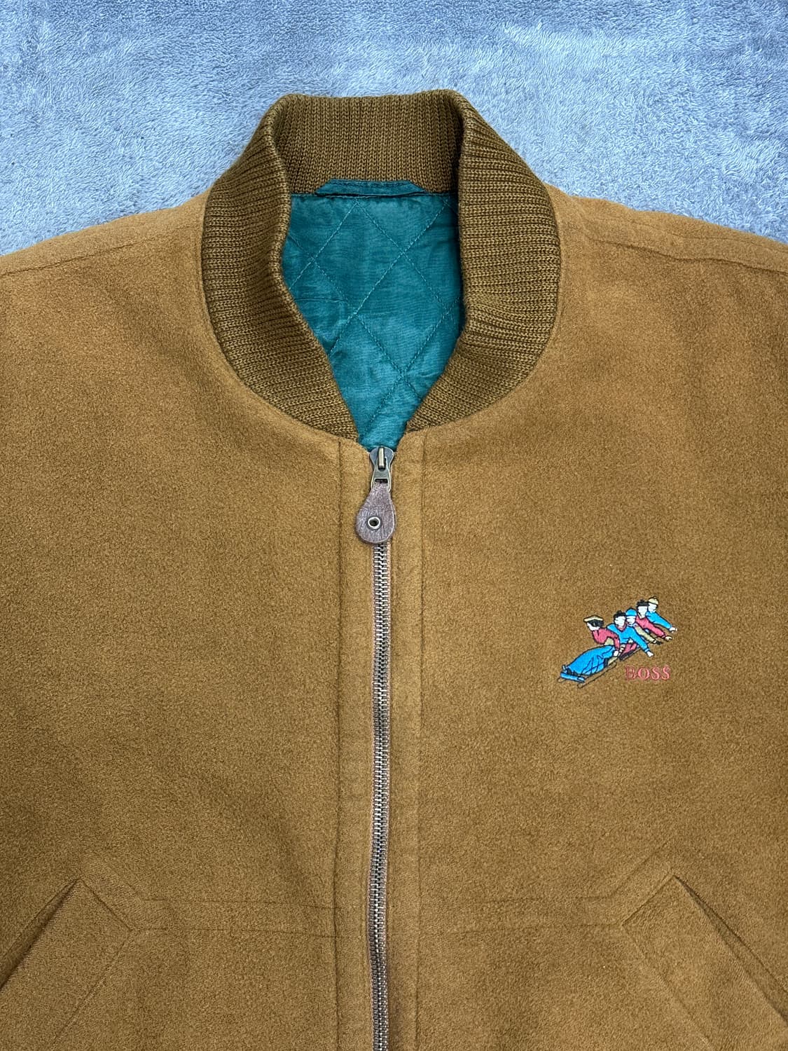 00s HUGO BOSS 캐시미어 봄버 자켓 XL 상품이미지4