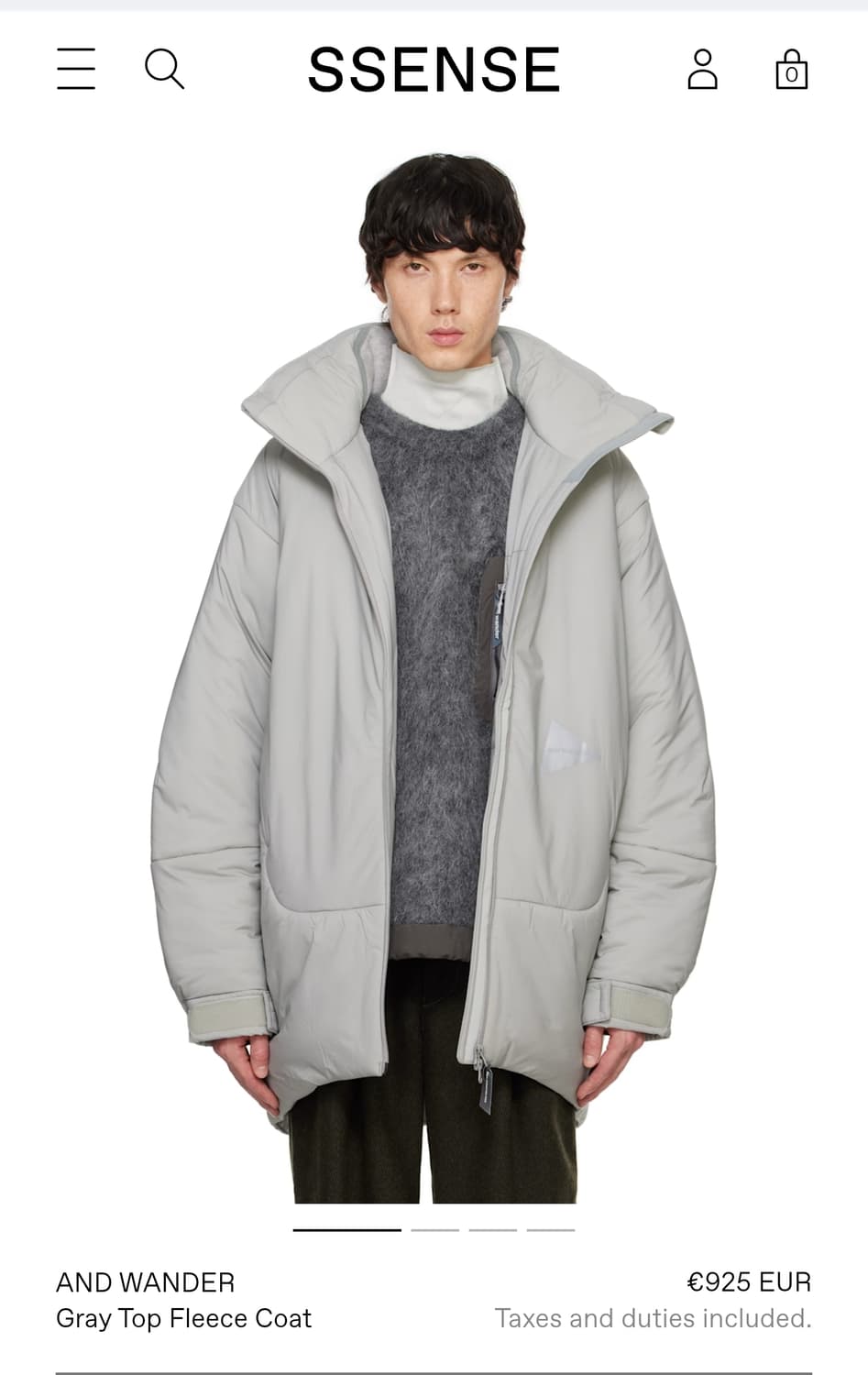 [L/XL] 앤드원더 and wander / 탑 플리스 코트 그레이 상품이미지1