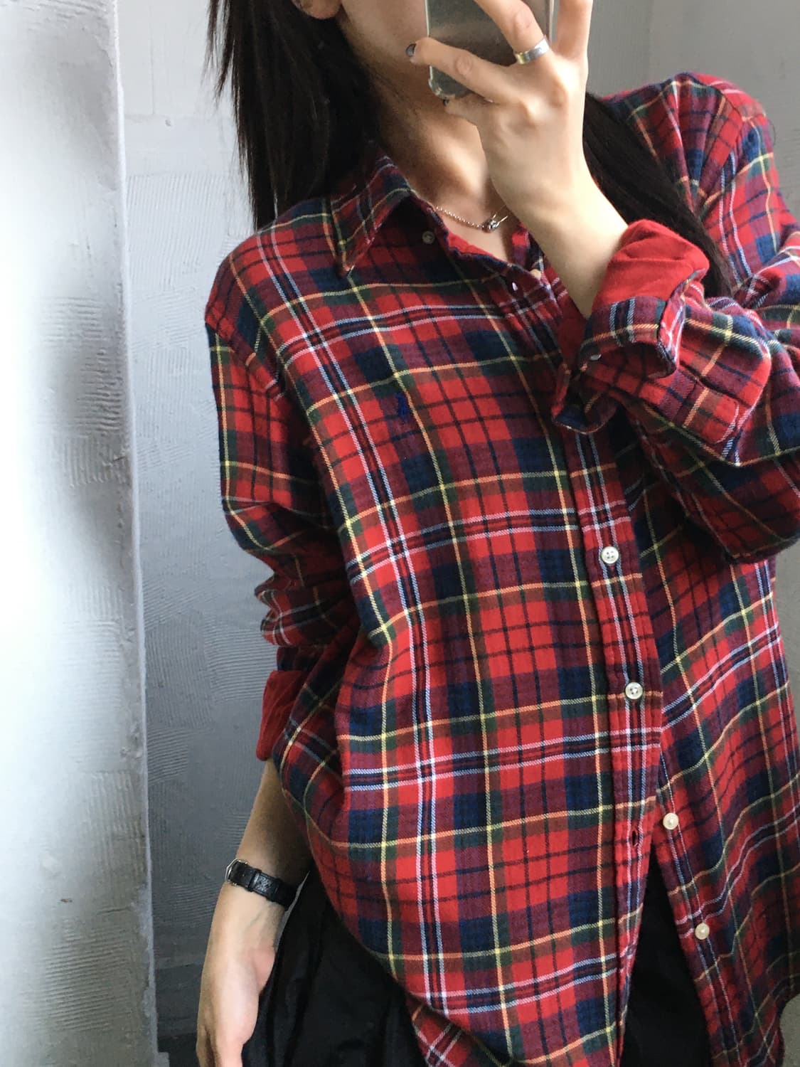 Polo 폴로 랄프로렌 QR신형 커스텀핏 플란넬 체크 셔츠  상품이미지1