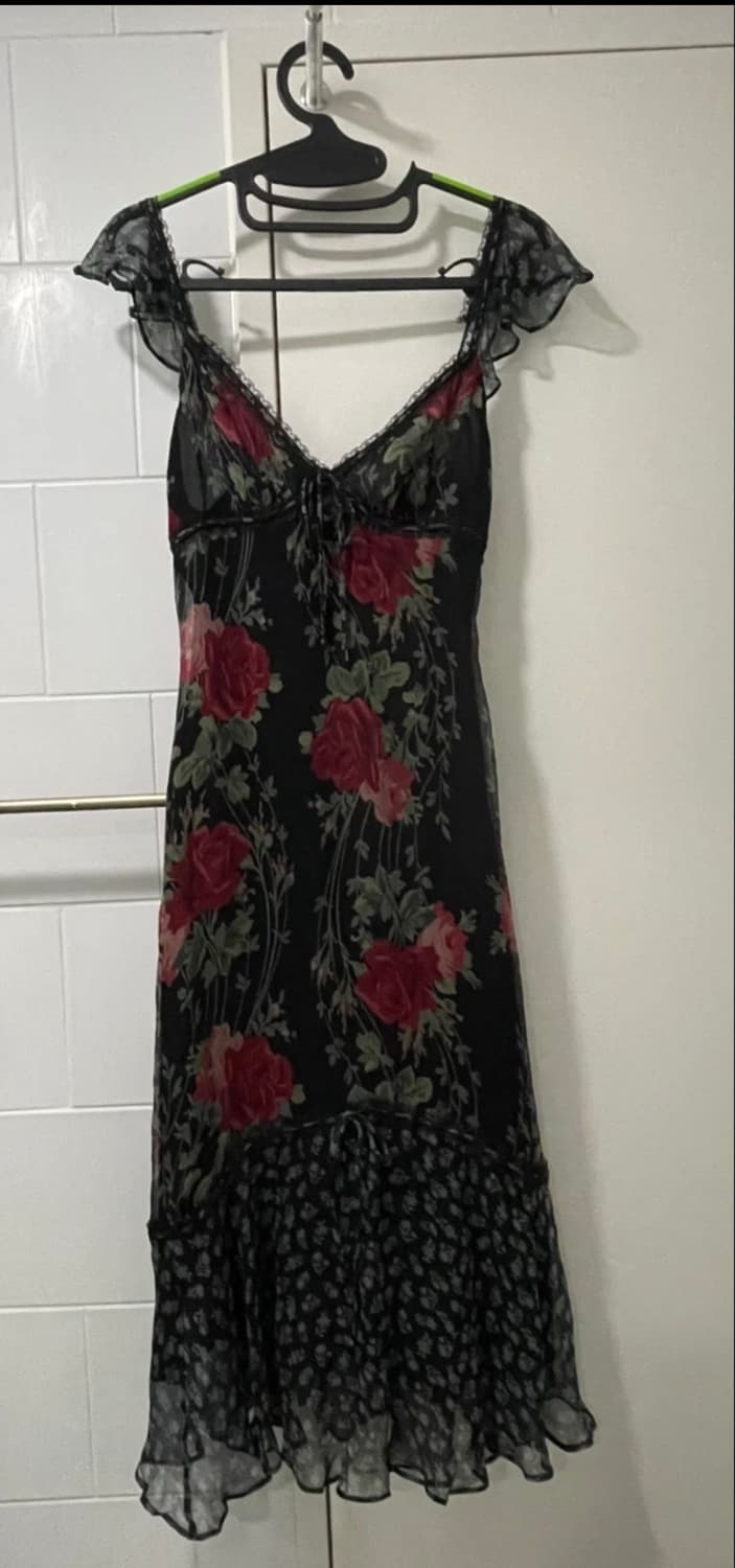 Betsey Johnson 플라워 쉬폰 원피스 (사이즈 2) 상품이미지1