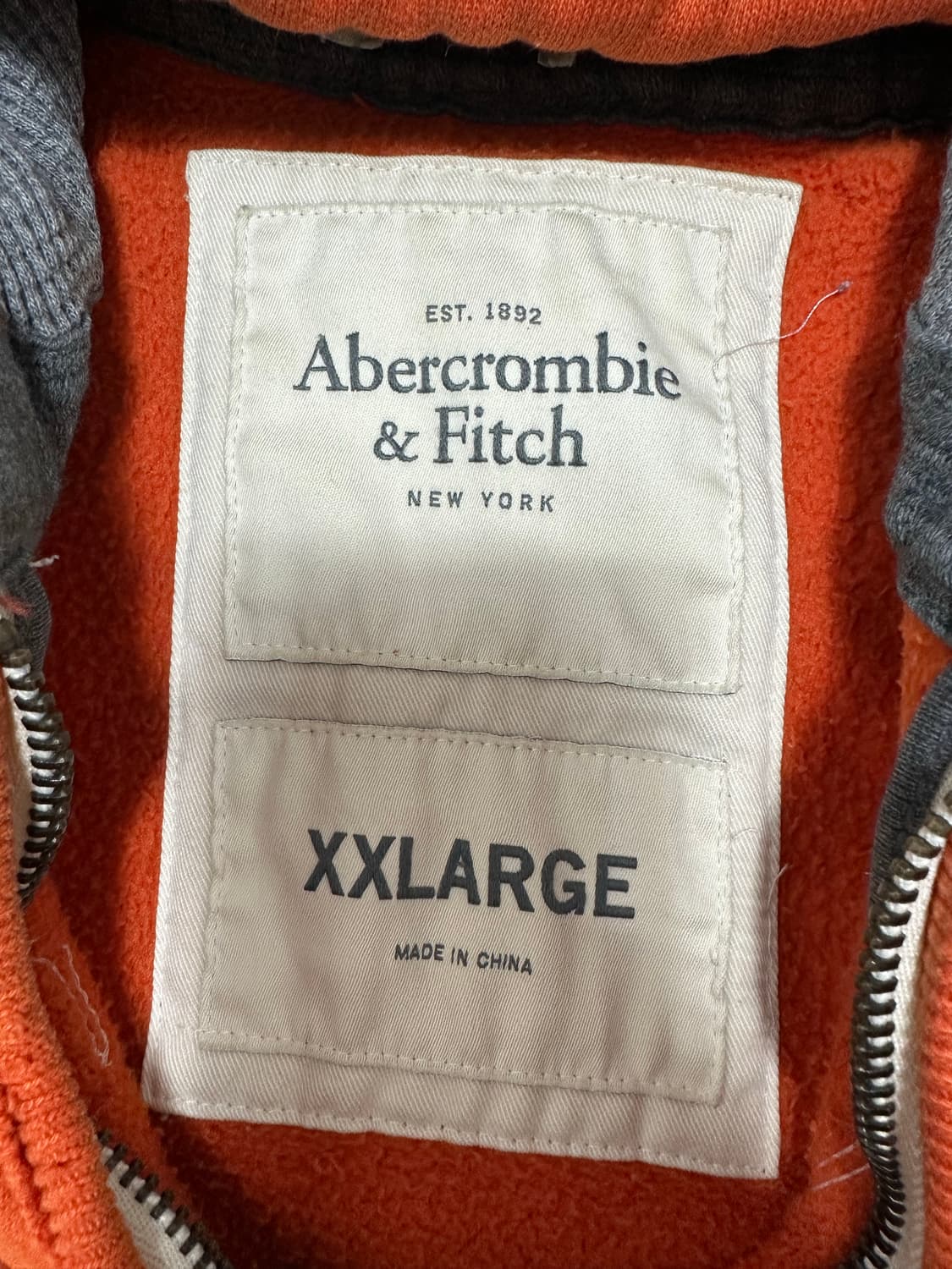 아베크롬비 아치로고 오렌지 후드집업 상품이미지5