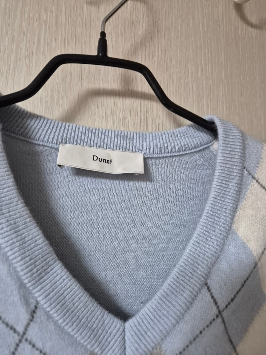 던스트 Dunst 아가일 V넥 니 스웻셔츠 니트 상품이미지5
