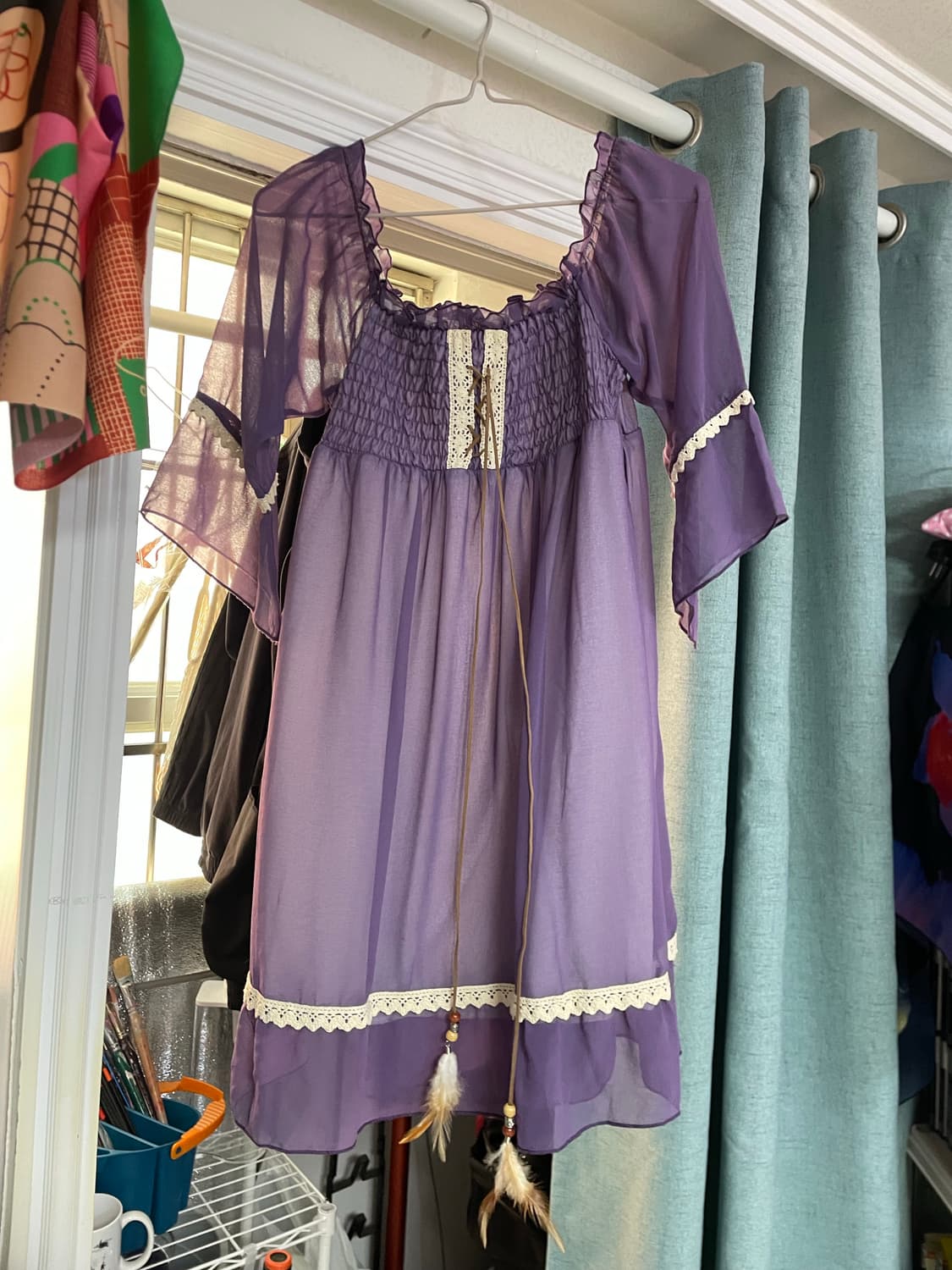 빈티지 퍼플 블라우스 데드스탁 미사용 상품이미지2