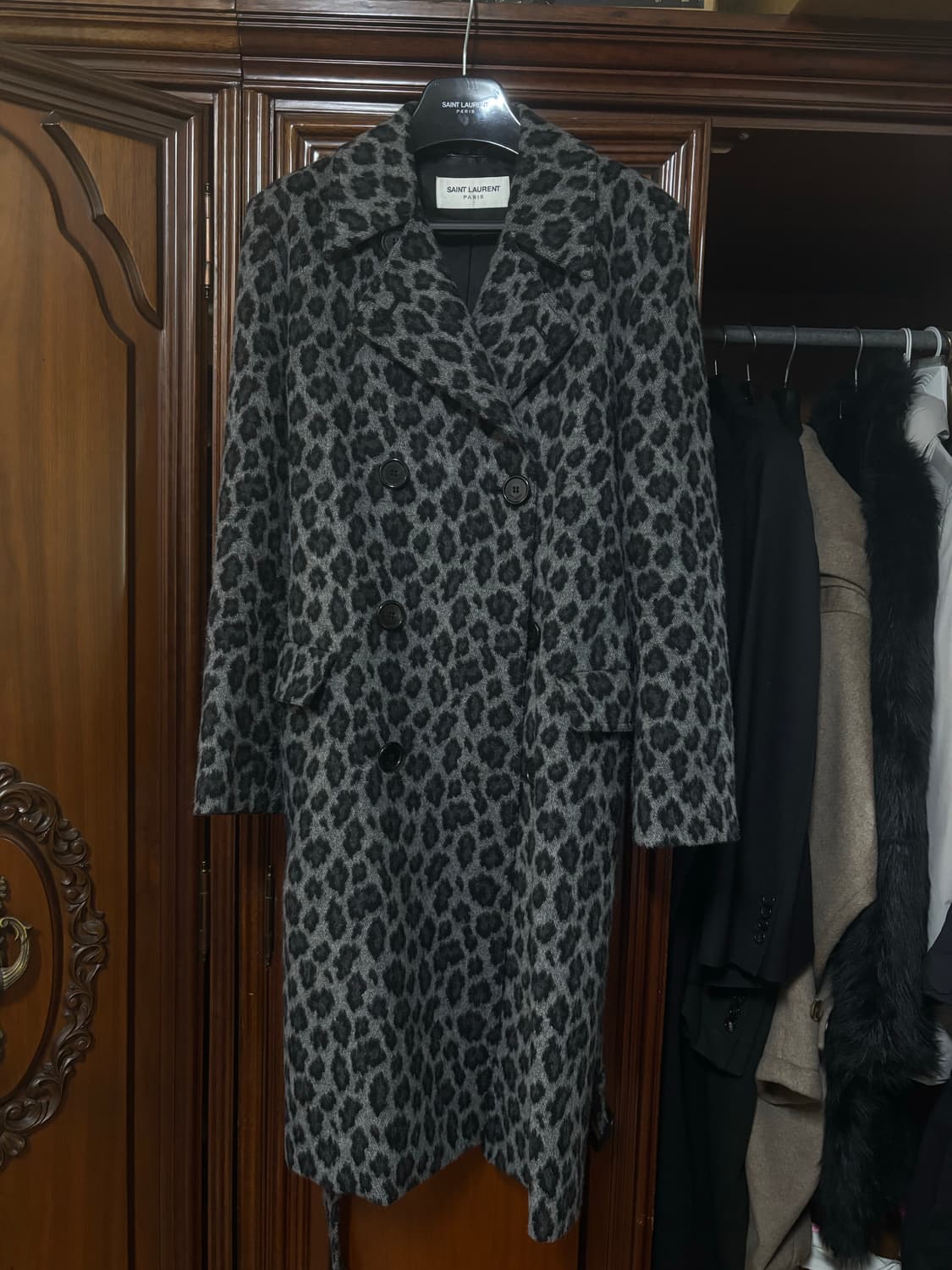 생로랑 /레오퍼드 모헤어 코트 /50 상품이미지1