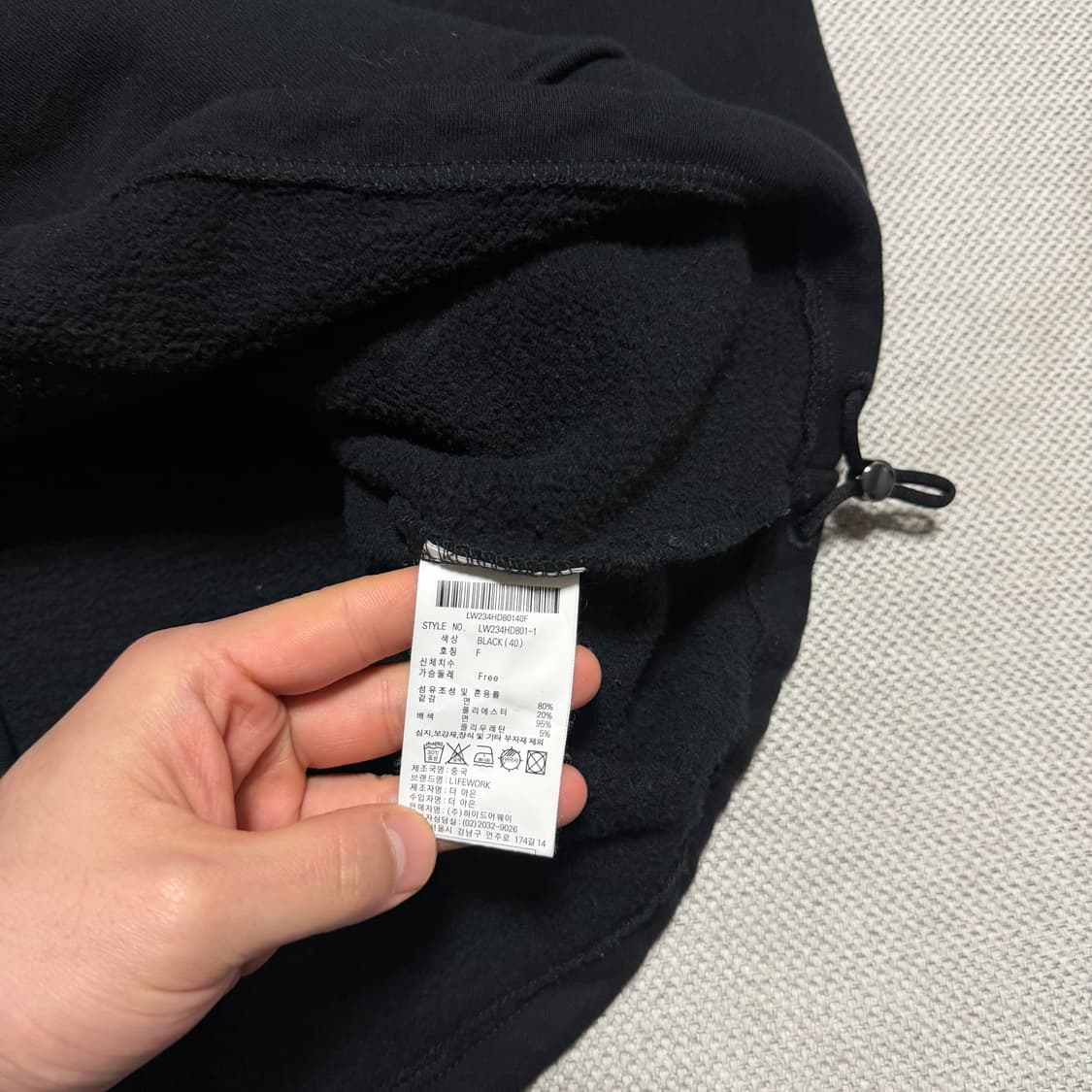 Lifework 라이프워크 하프집업 기모 후드티 상품이미지3
