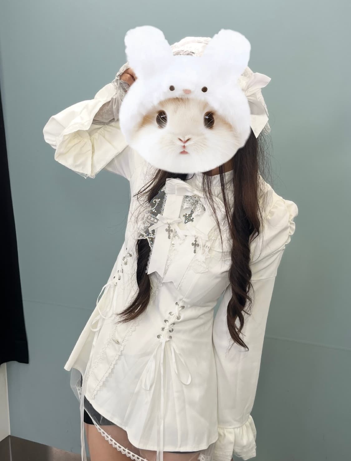 지뢰계 생 화이트 원피스 상품이미지1