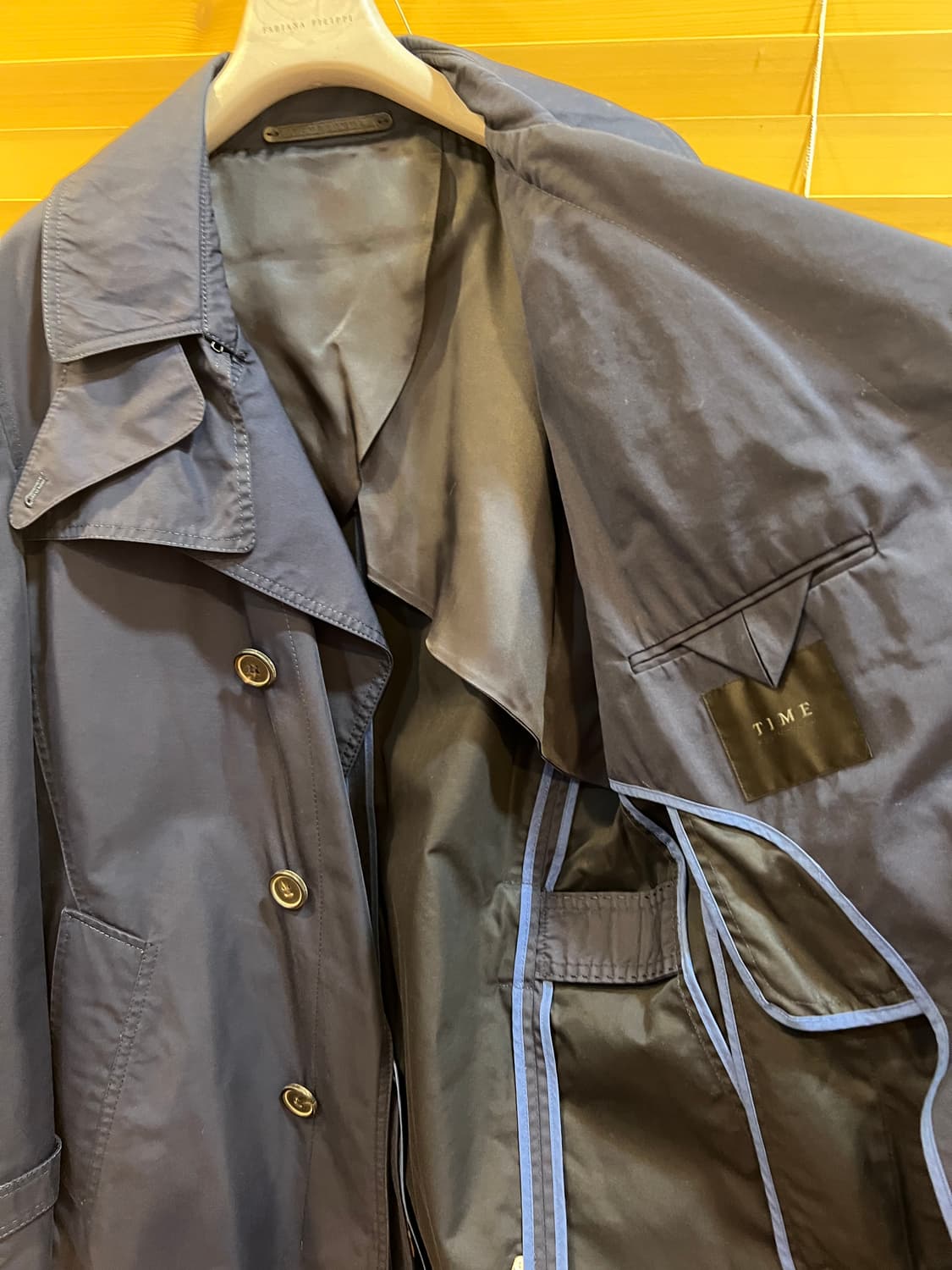 타임옴므 남성 네이비 개버딘더블코트 트렌치코트 상품이미지6