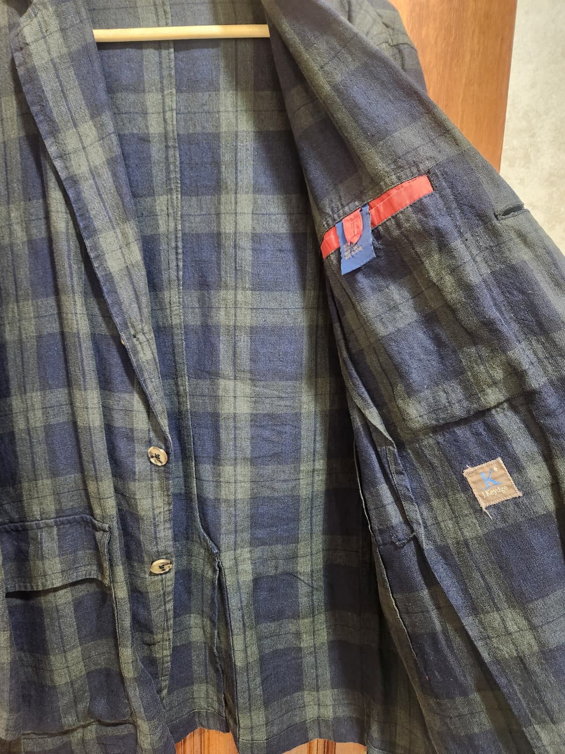 J.Keydge 블랙와치 린넨 블레이저48 상품이미지2