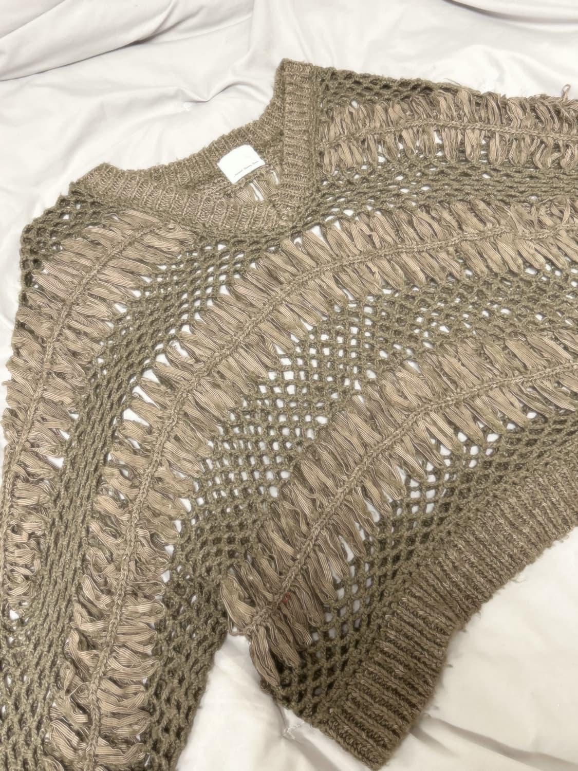 빈티지 그런지 히피 크로셰 가오리핏 니트 오리엔탈 y2k 오네갸루 파우닝 상품이미지2