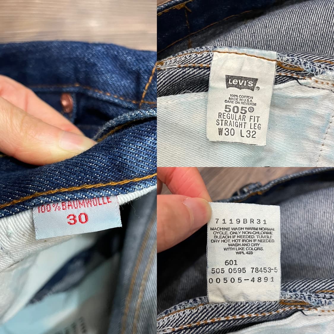 90s 리바이스 USA 미국제조 505 데님 팬츠 상품이미지5