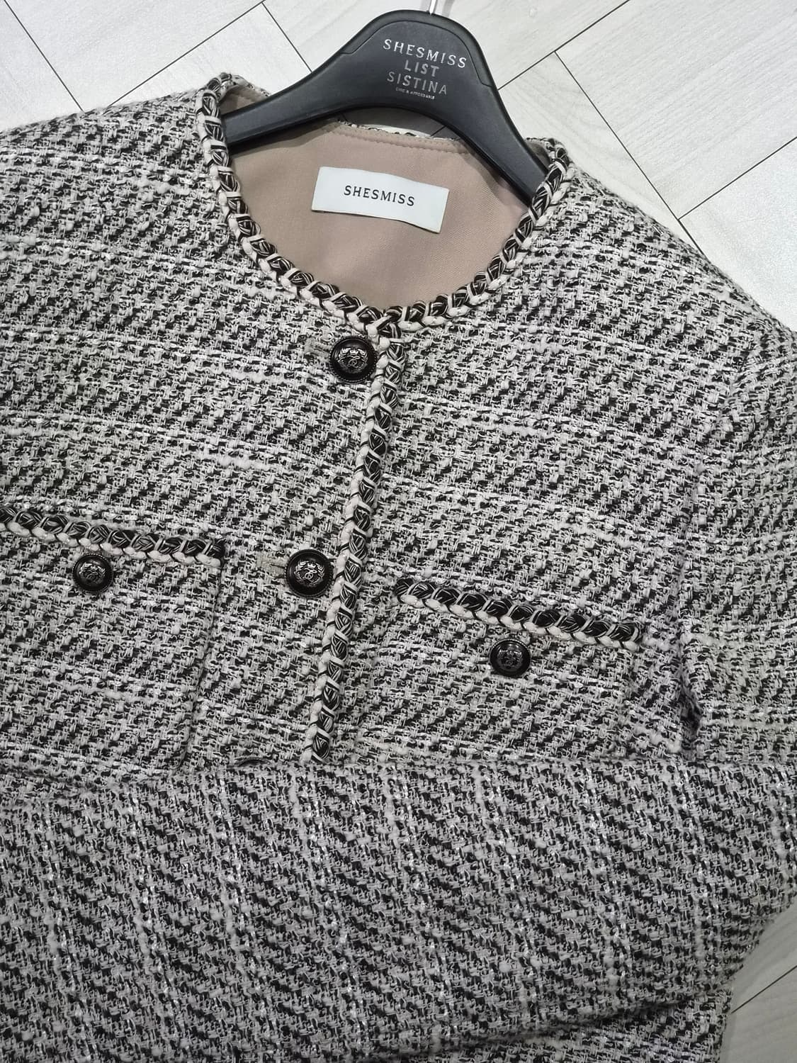 쉬즈미스 트위드 자켓 55사이즈 (1회 착용) 상품이미지1