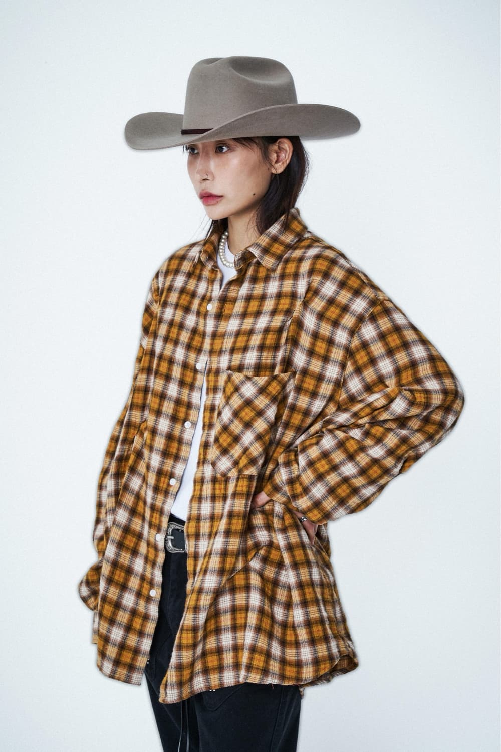 노쿨러스 CHECK BITE SHIRTS MUSTARD 체크 셔츠 2 상품이미지3