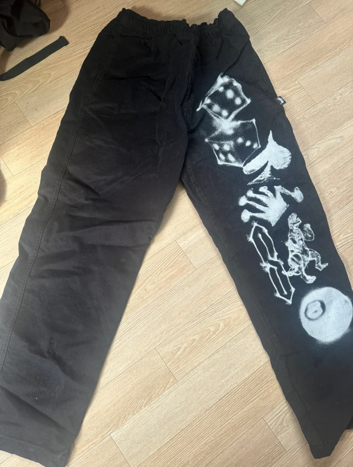 스투시 에어브러쉬 아이콘 비치 팬츠 블랙 s 상품이미지1