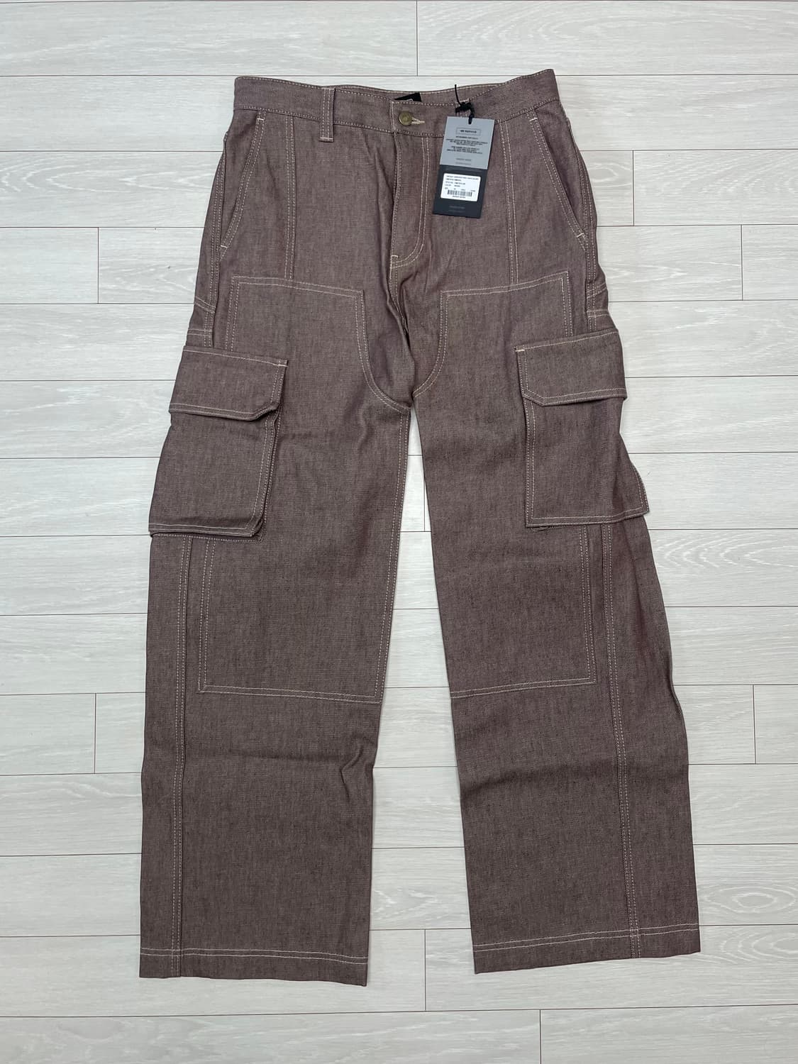 메종미네드 OBLIQUE CARPENTER WIDE PANTS BROWN 상품이미지3