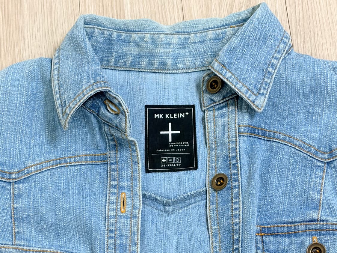 MK KLEIN 빈티지 워싱 연청 데님 셔츠 상품이미지4