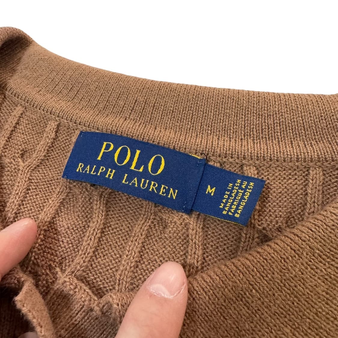 신형 폴로 랄프로렌 카멜 꽈배기 카라니트 상품이미지3