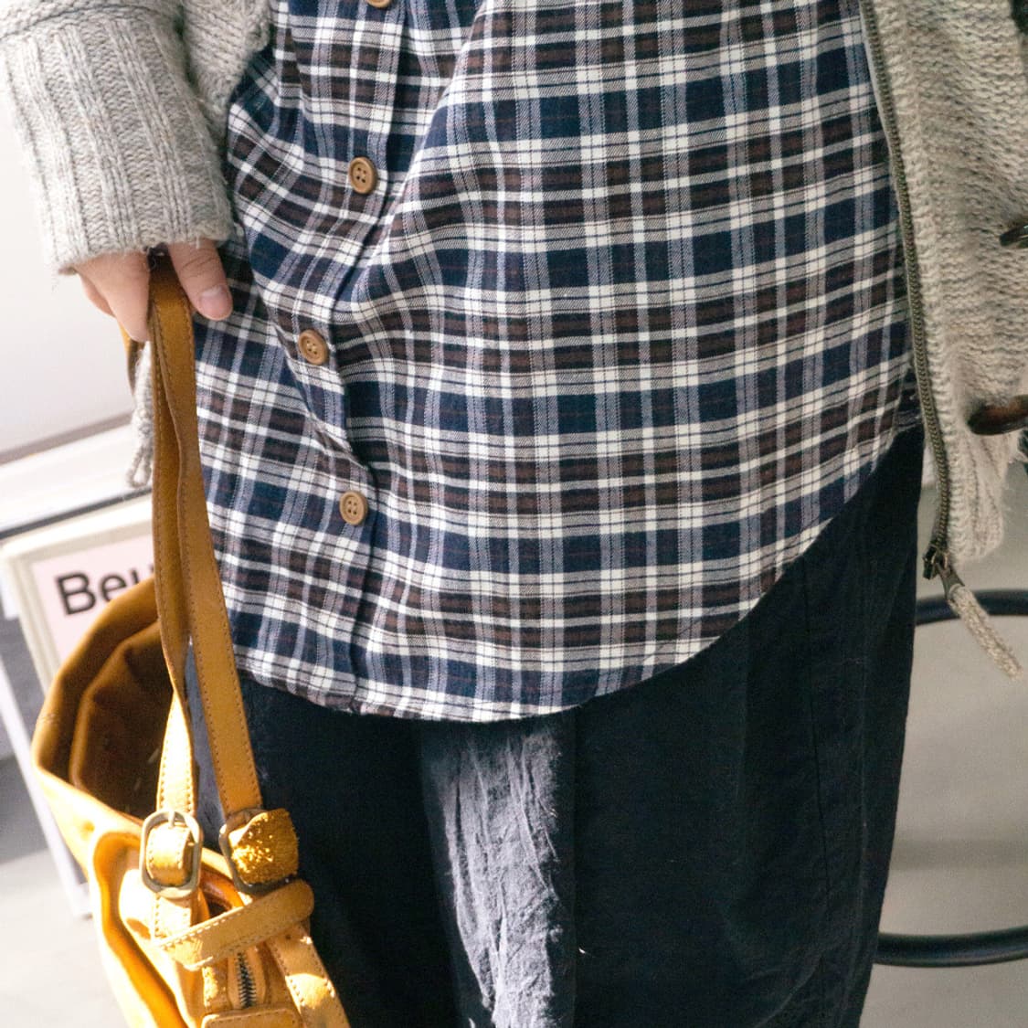 모리 레이어드 체크 니트 상품이미지10