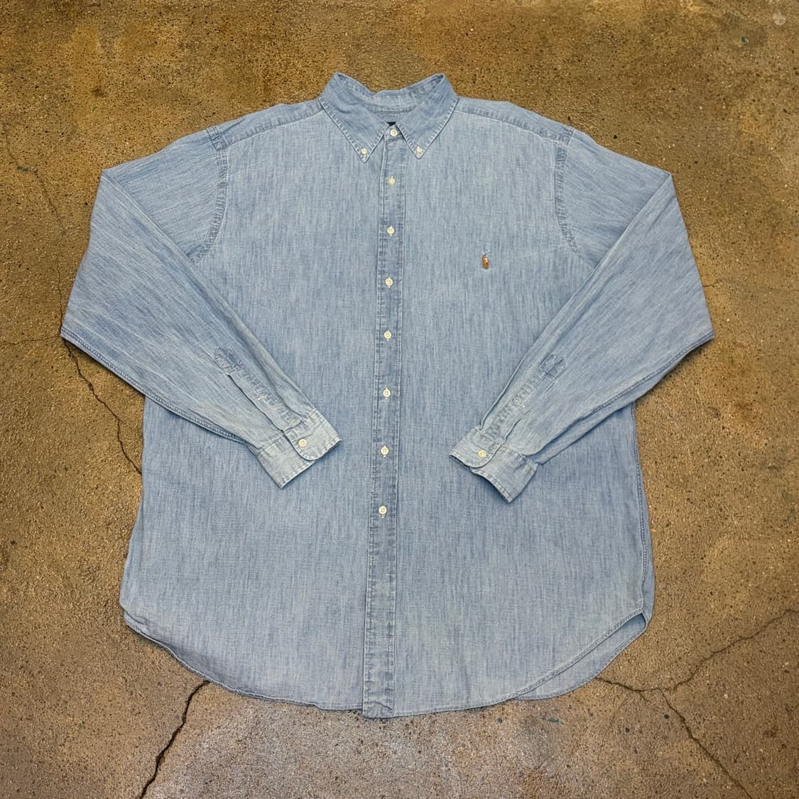 미국 빈티지 폴로랄프로렌 헤지 청남방 데님셔츠 빅사이즈 청셔츠 상품이미지1