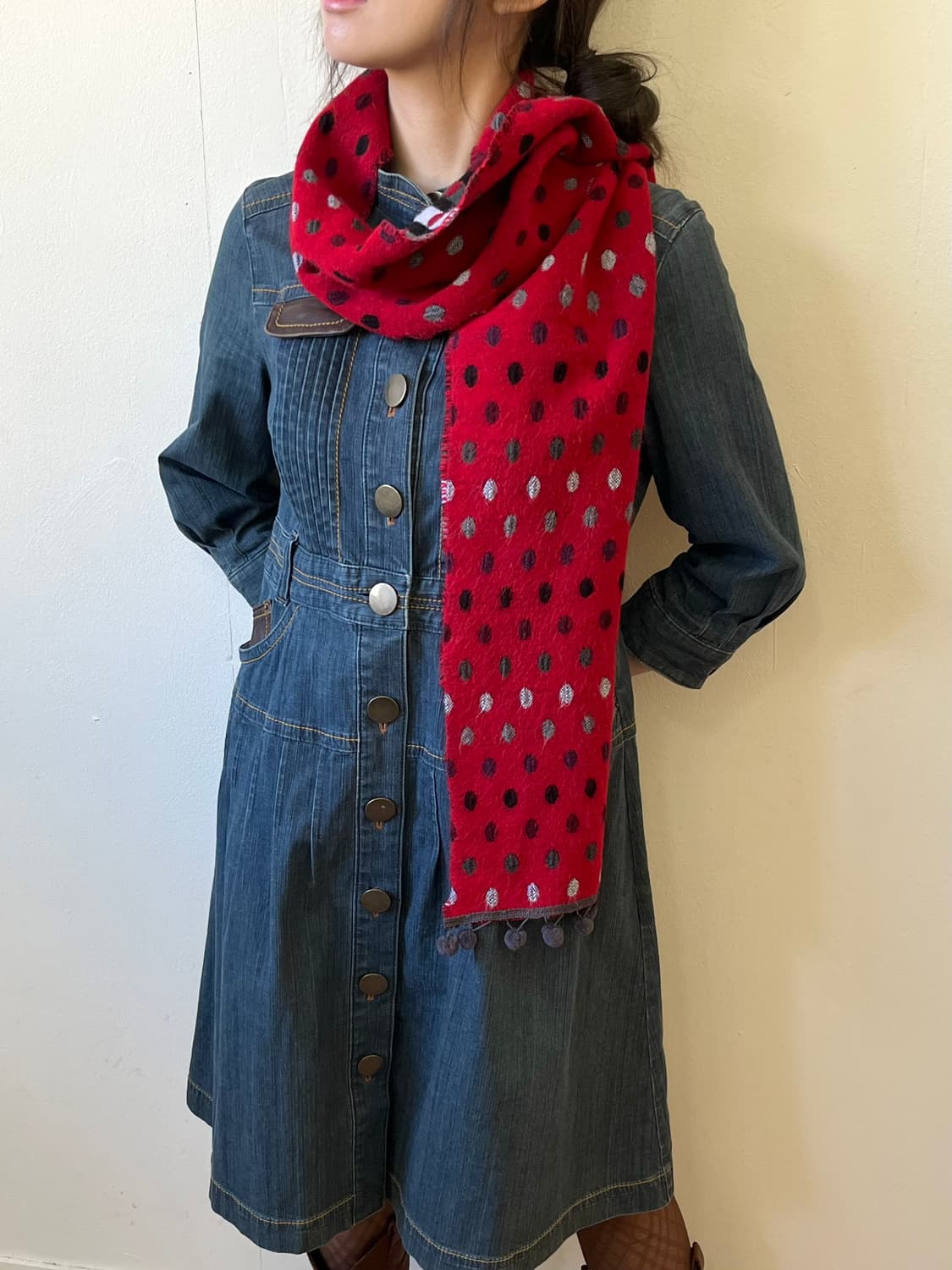 japan vtg 스트로베리 머플러 상품이미지6