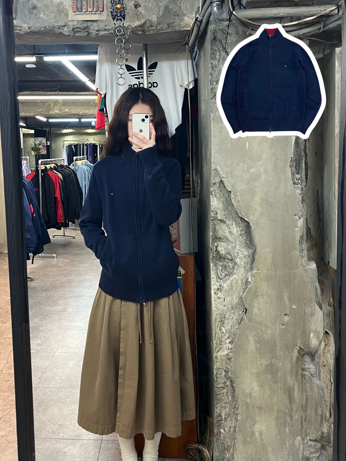 타미힐피거 투웨이 니트 집업 네이비 S #csz2687 상품이미지1